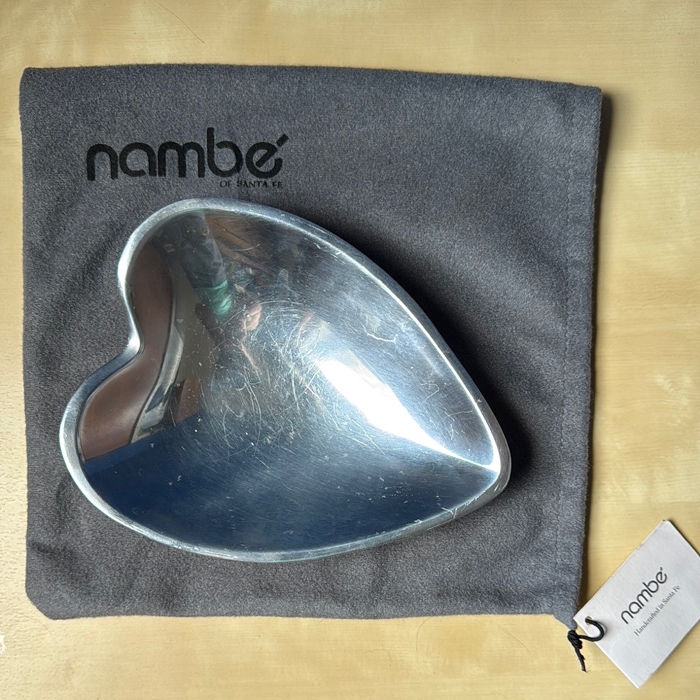 Nambe Heart-Shaped Silver catch-all trinket tray